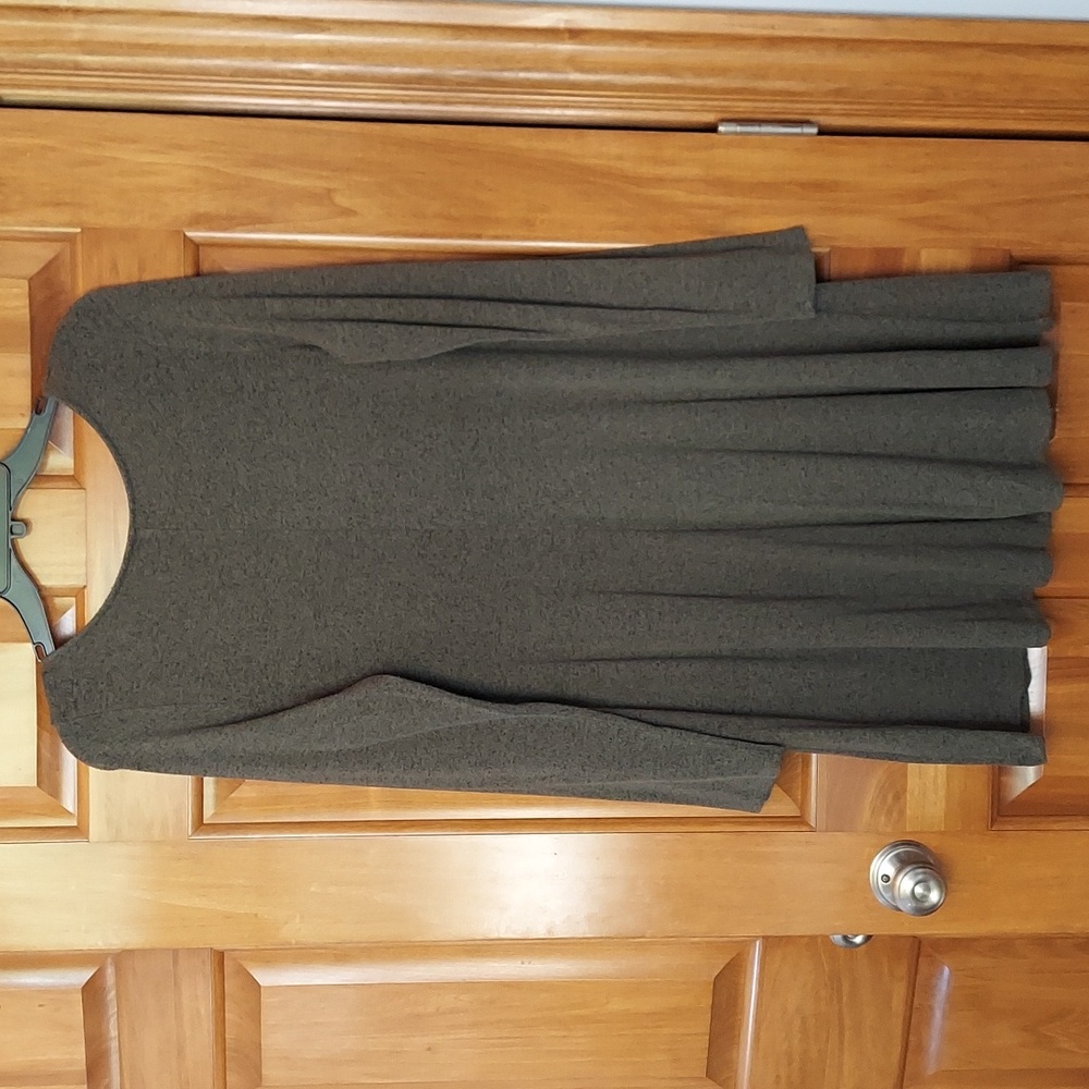 Express Boho V-Neck Long Sleeve Olive and Black Sweater Dress, Size Large, EUC - Picture 3 of 7